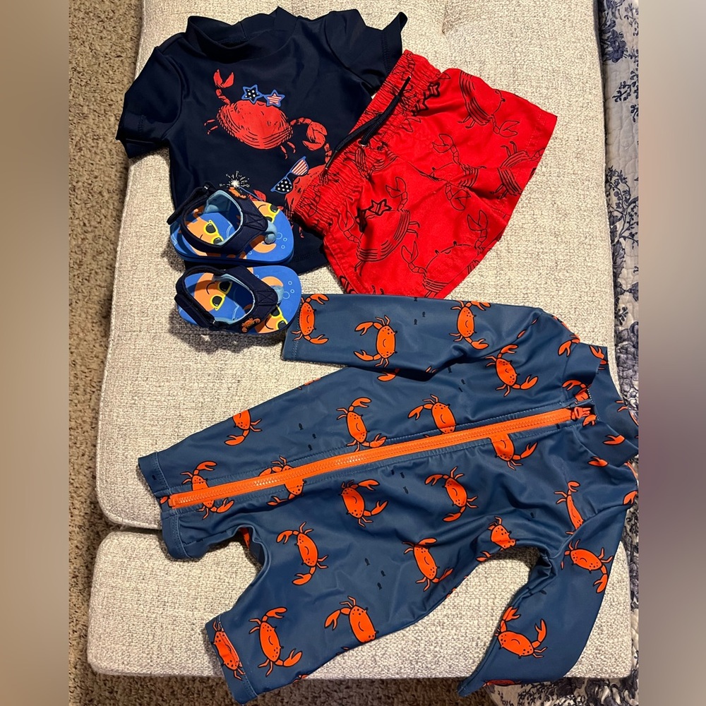 Carter's Navy Crab Swim Bundle